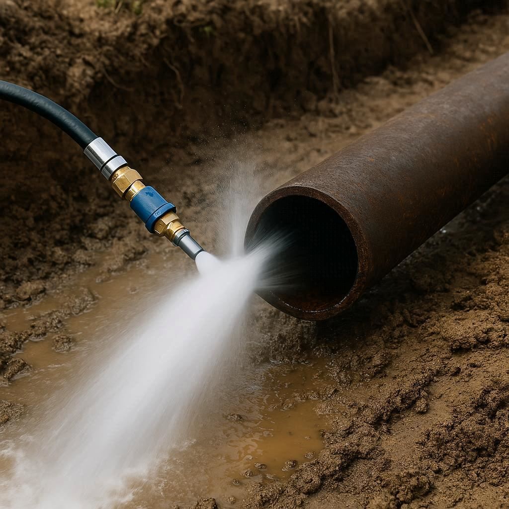 Гидродинамическая прочистка водопроводных труб в Дрезне