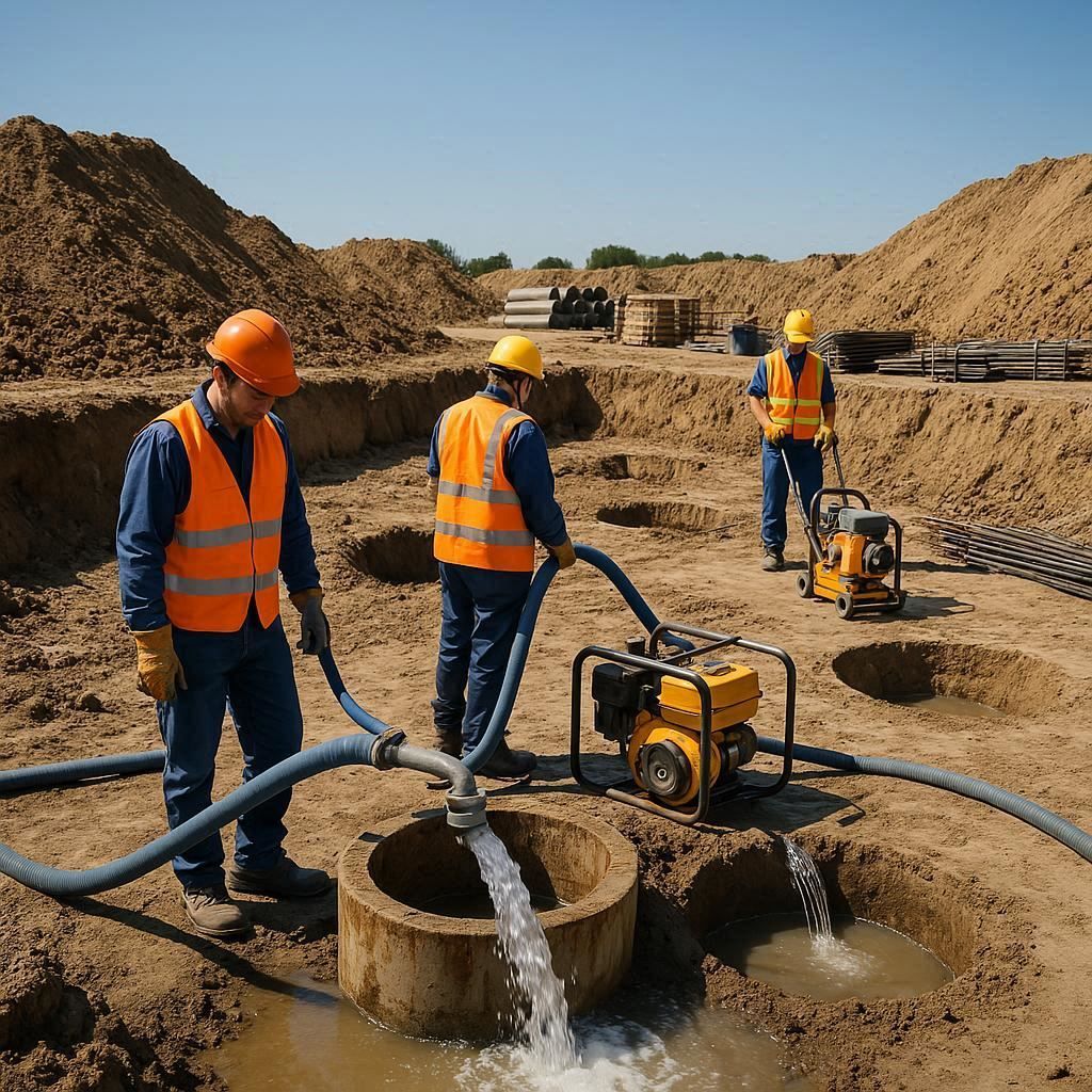 Глубинное водопонижение скважинами в Дрезне